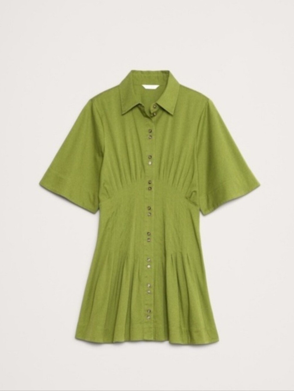 Banana Republic Cotton Poplin Pintuck Green Shirtdress XL
